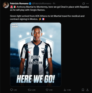 Ex-Manchester United star Anthony Martial makes shocking move, set to play with Sergio Ramos