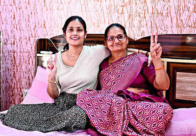 Akash Deep's sister and mother at their home.