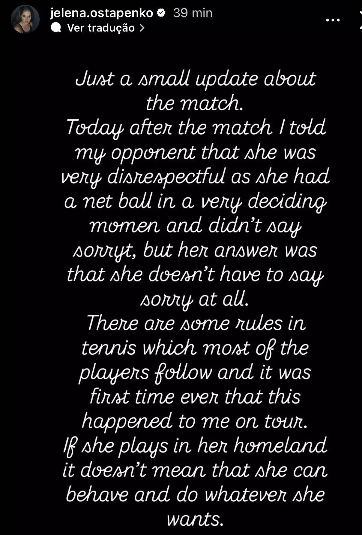 ​Jelena Ostapenko on Instagram​